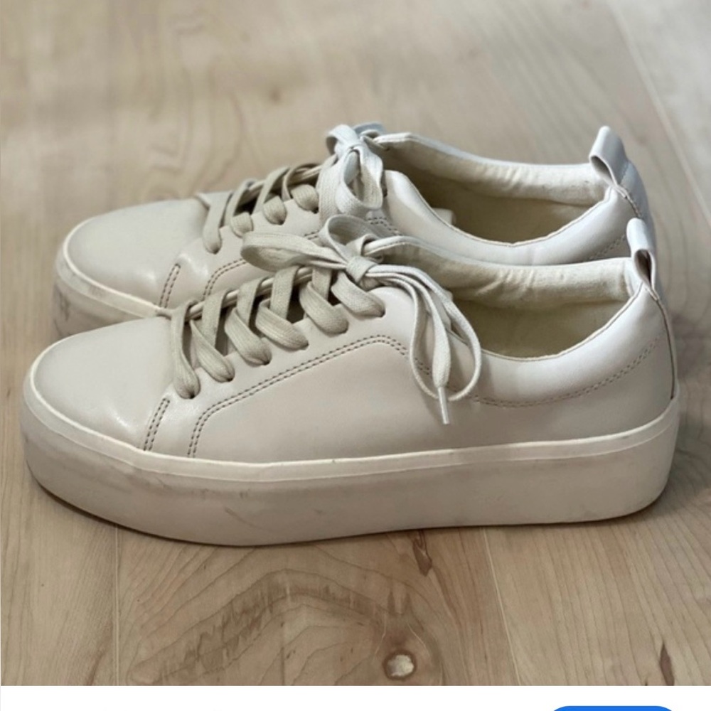 Zara Off-White Platform Sneakers - Minimal Lace-Up